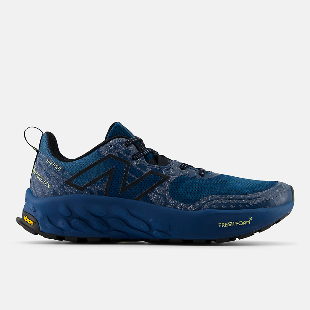New Balance Fresh Foam X Hierro v8 Gore-Tex&reg; Shoes Deep Sea with Black and Everglade Green